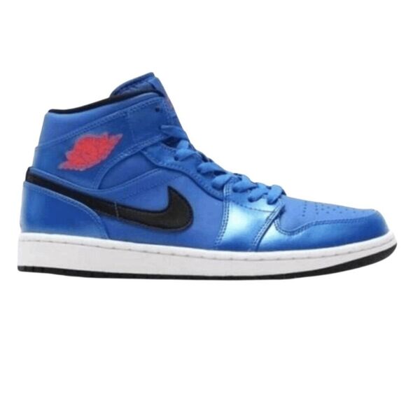 NIKE Air Jordan 1 Retro Mid \'Sport Blue\' Sneakers Size 13